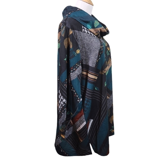 CJ Banks Tunic Leaf Print, sz 3X - Picture 3 of 8
